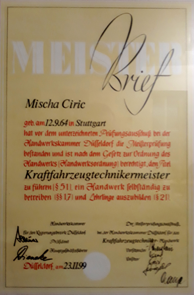 Meisterbrief 1999